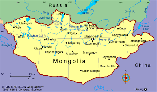 mongolie carte russie chine